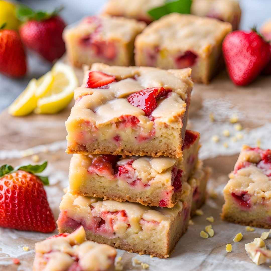 Strawberry Lemon Blondies