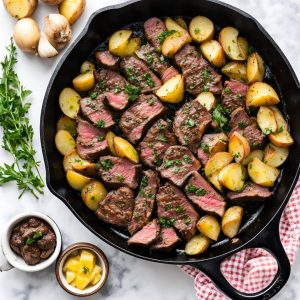 Garlic Butter Steak and Potatoes Skillet