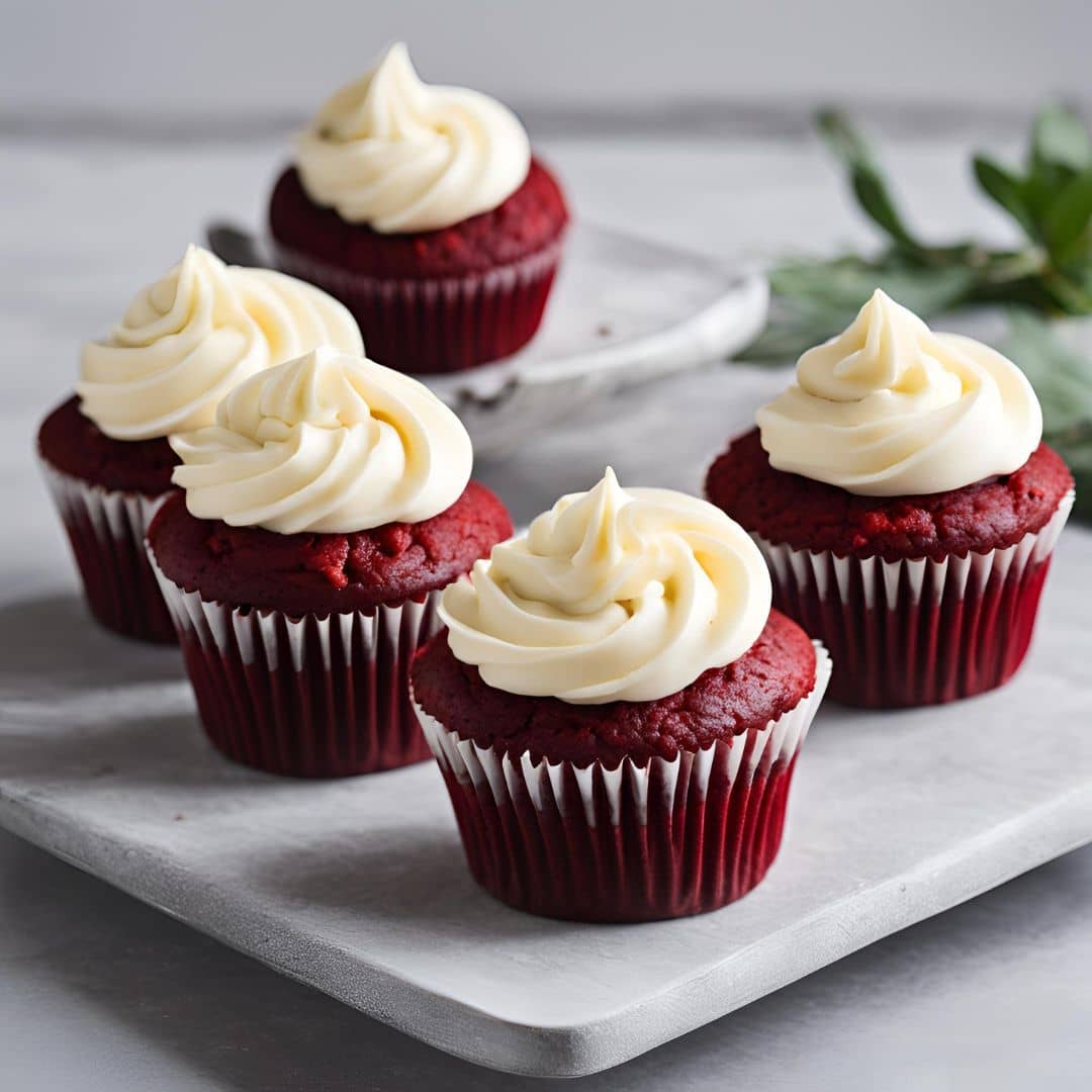 Red Velvet Cupcakes With Cream Cheese Frosting