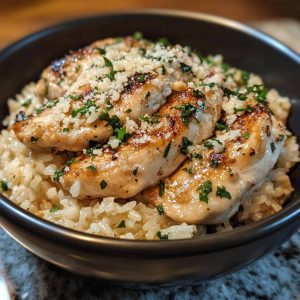 Easy Garlic Parmesan Chicken and Rice