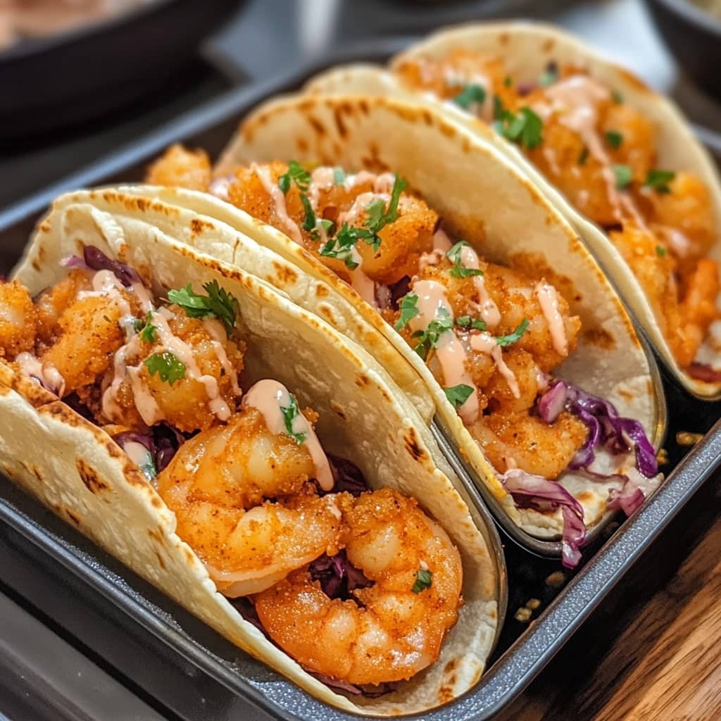 Air Fryer Bang Bang Shrimp Tacos