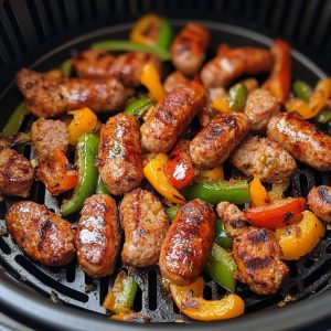 Air Fryer Sausage and Peppers