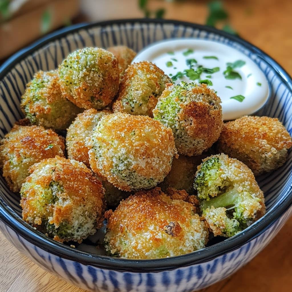 Cheesy Fried Broccoli Bites