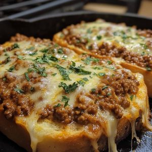 Cheesy Garlic Bread Sloppy Joe Melts