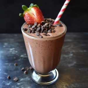 Chocolate Covered Strawberry Protein Smoothie