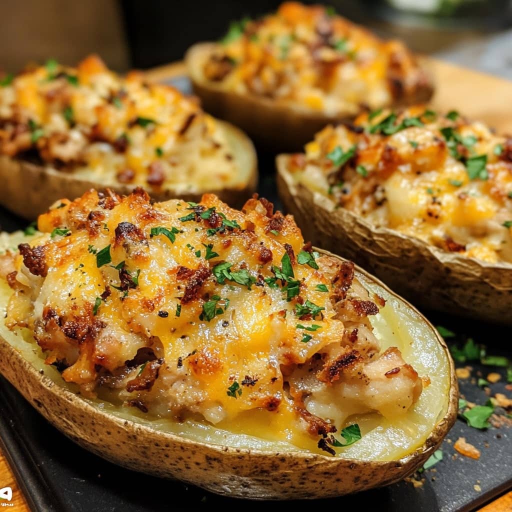 Crack Chicken Stuffed Baked Potatoes