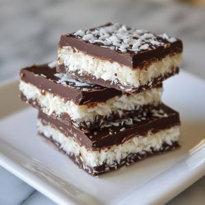 Homemade Chocolate Coconut Candy Bars