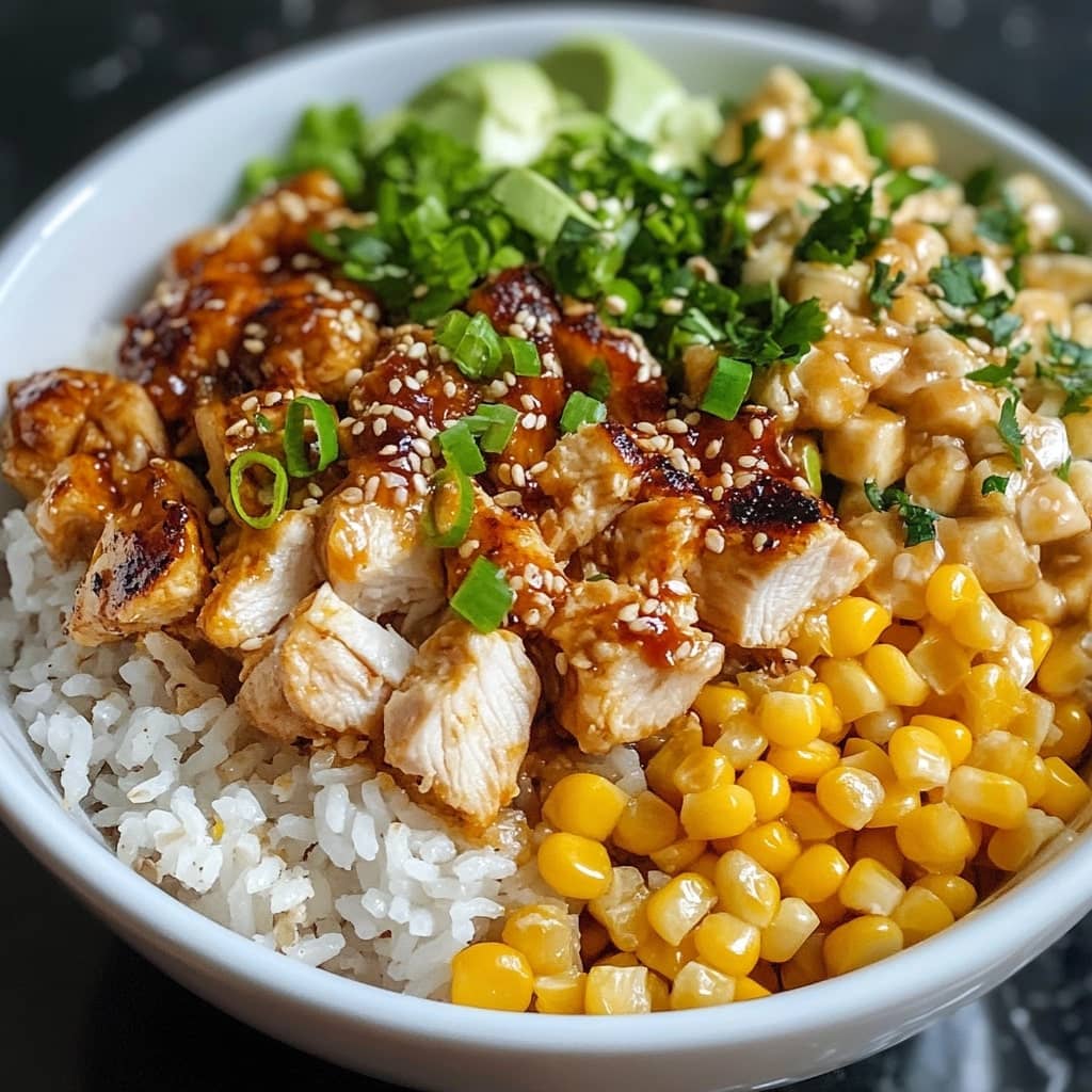 Street Corn Chicken Rice Bowl