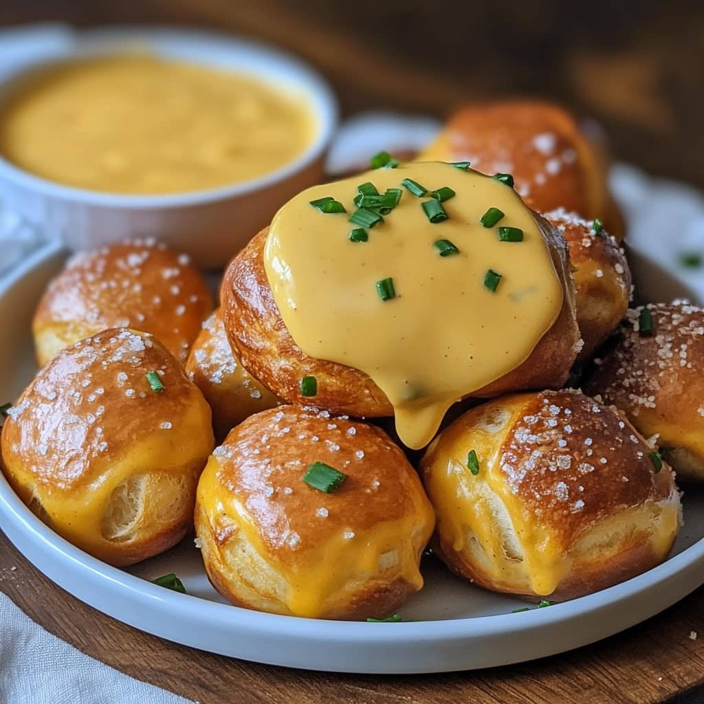 Soft Pretzel Bites with Vegan Cheese Sauce