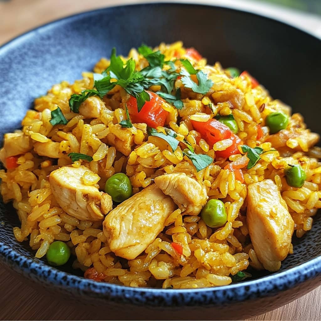 Curry Fried Rice with Chicken