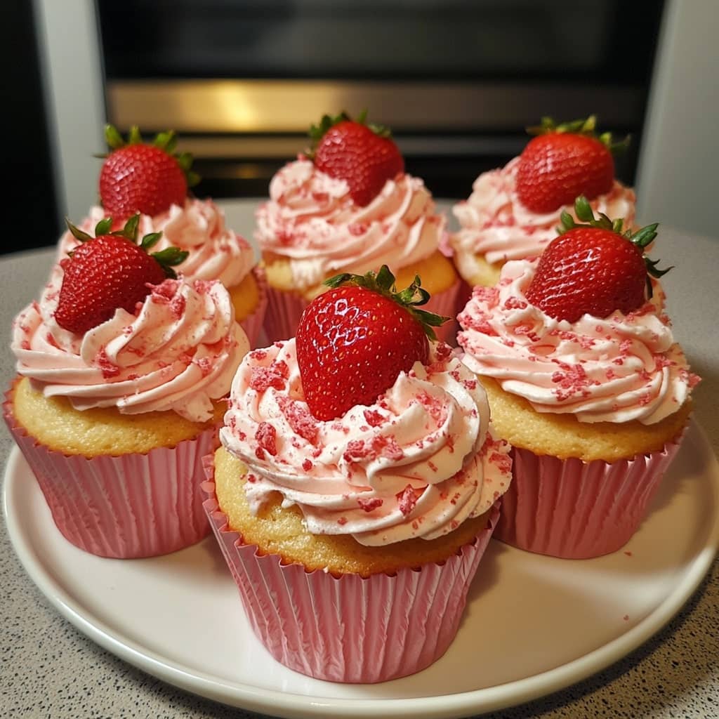 Strawberries and Cream Cupcakes