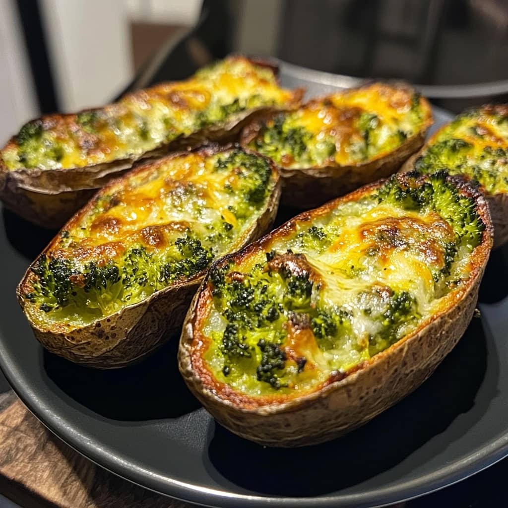 Broccoli & Cheddar Potato Skins