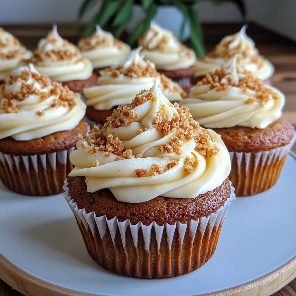 Carrot cake cupcakes with cream cheese frosting