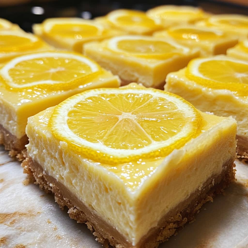 Creamy lemon cheesecake bars