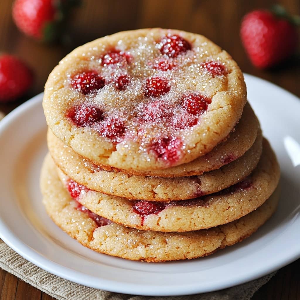 STRAWBERRY SUGAR COOKIES with SPARKLING STRAWBERRY SUGAR