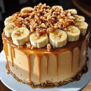 Salted Caramel Banana Toffee Cake