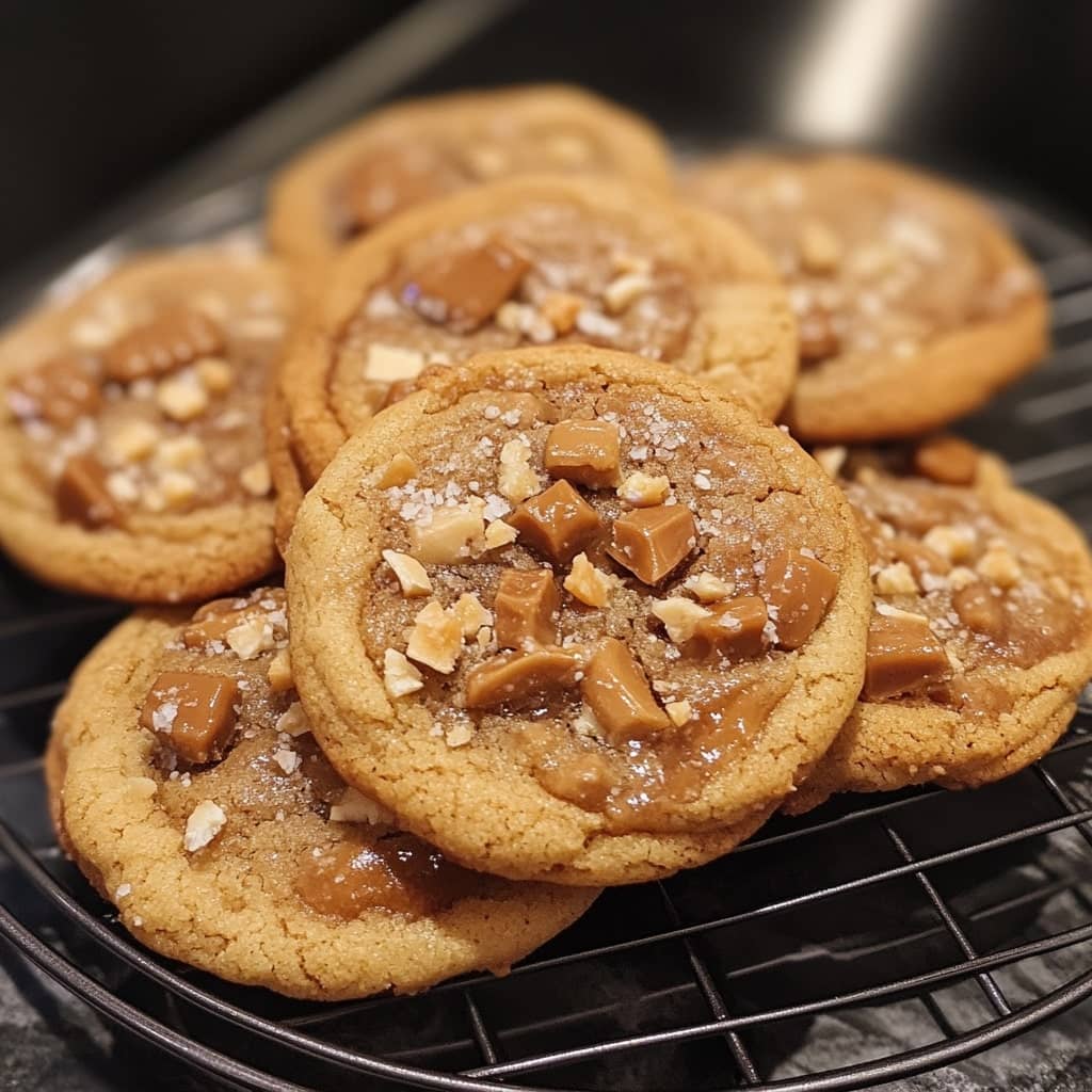 Salted Caramel Toffee Cookies