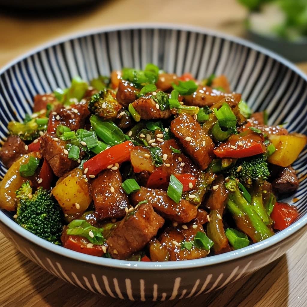 Stir fried broccoli with soy sauce