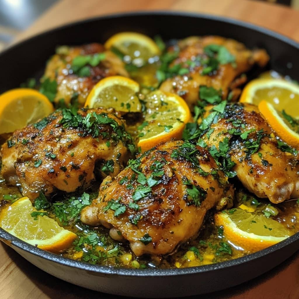 Blistered Chicken with Garlic, Urfa Chile, and Orange