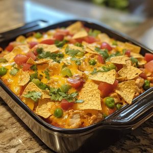 Cheesy Chicken Tortilla Chip Casserole