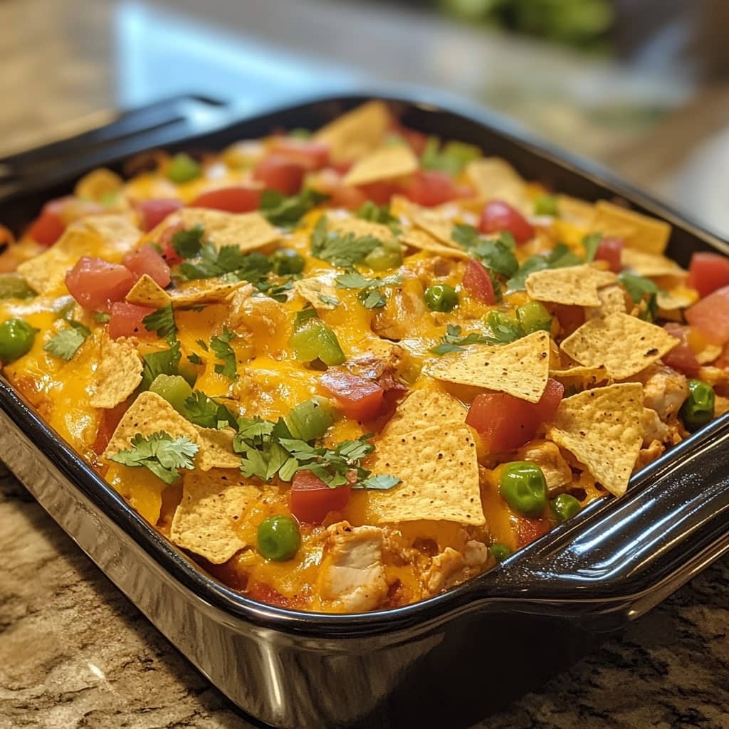 Cheesy Chicken Tortilla Chip Casserole