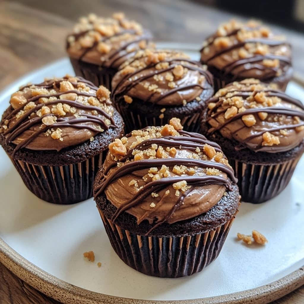 Chocolate Peanut Butter Cupcakes with Creamy Center
