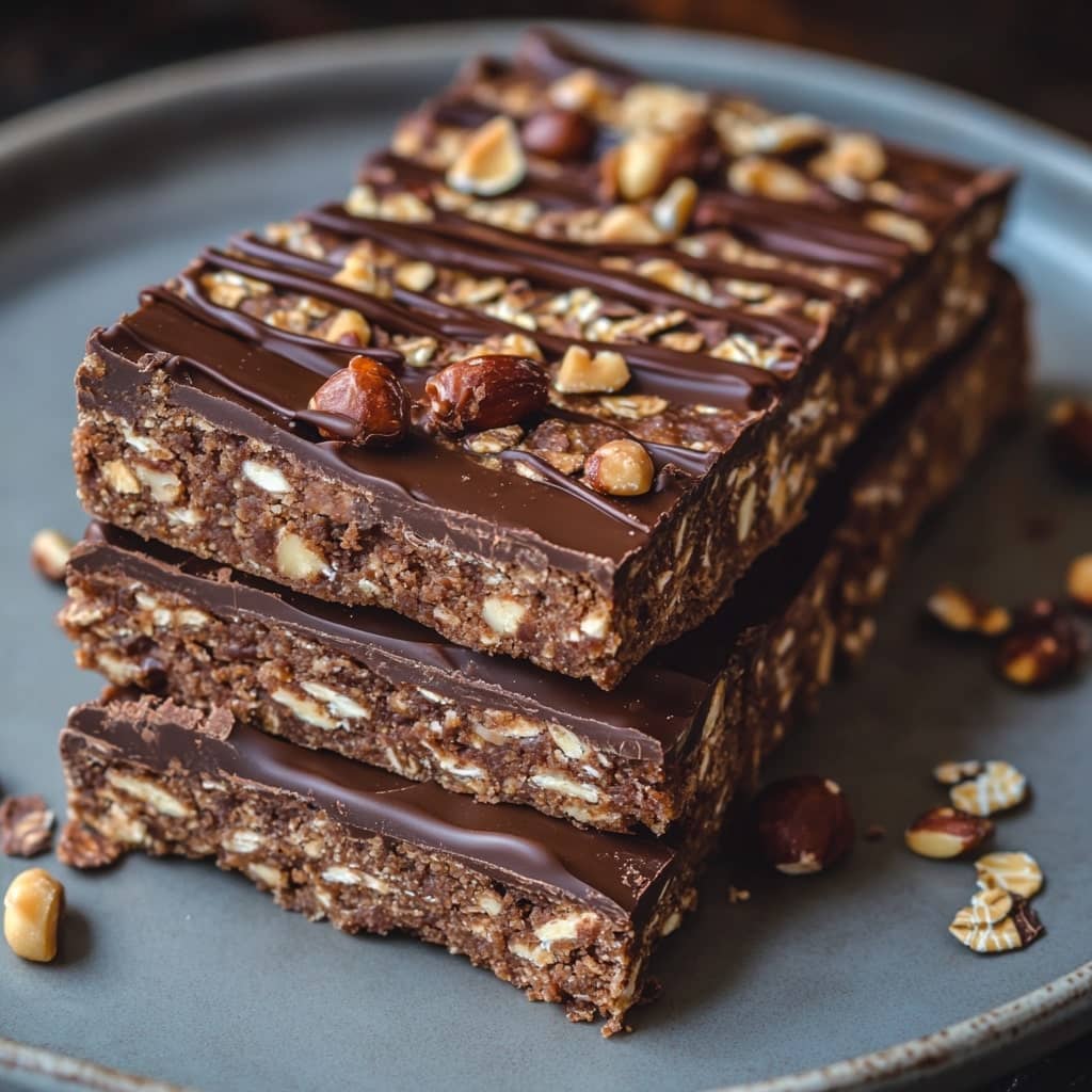 Clean Eating Chocolate Peanut Oat Bars