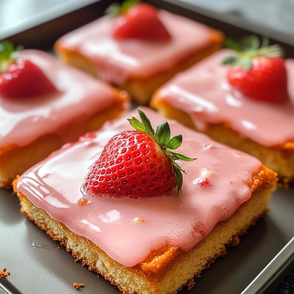 Glazed Strawberry Sheet Cake