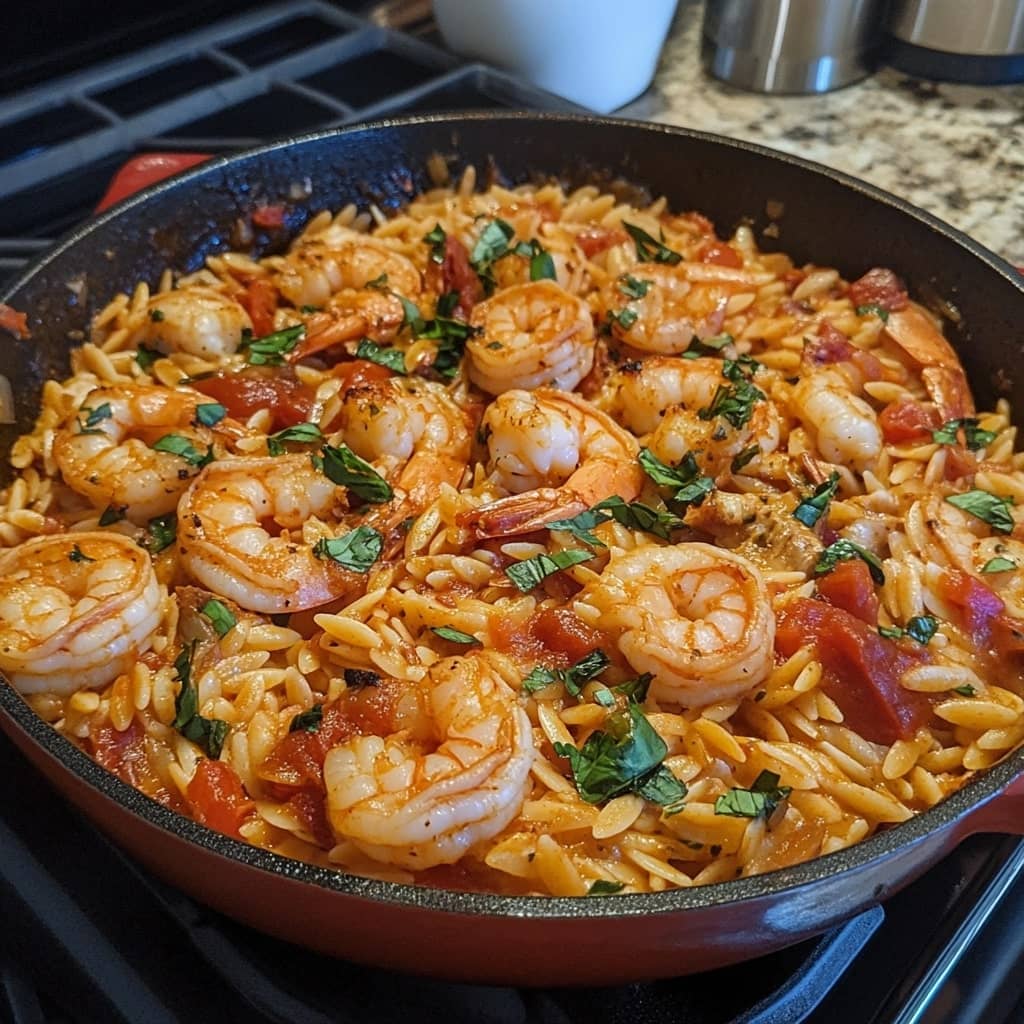 One pot marry me shrimp an orzo pasta