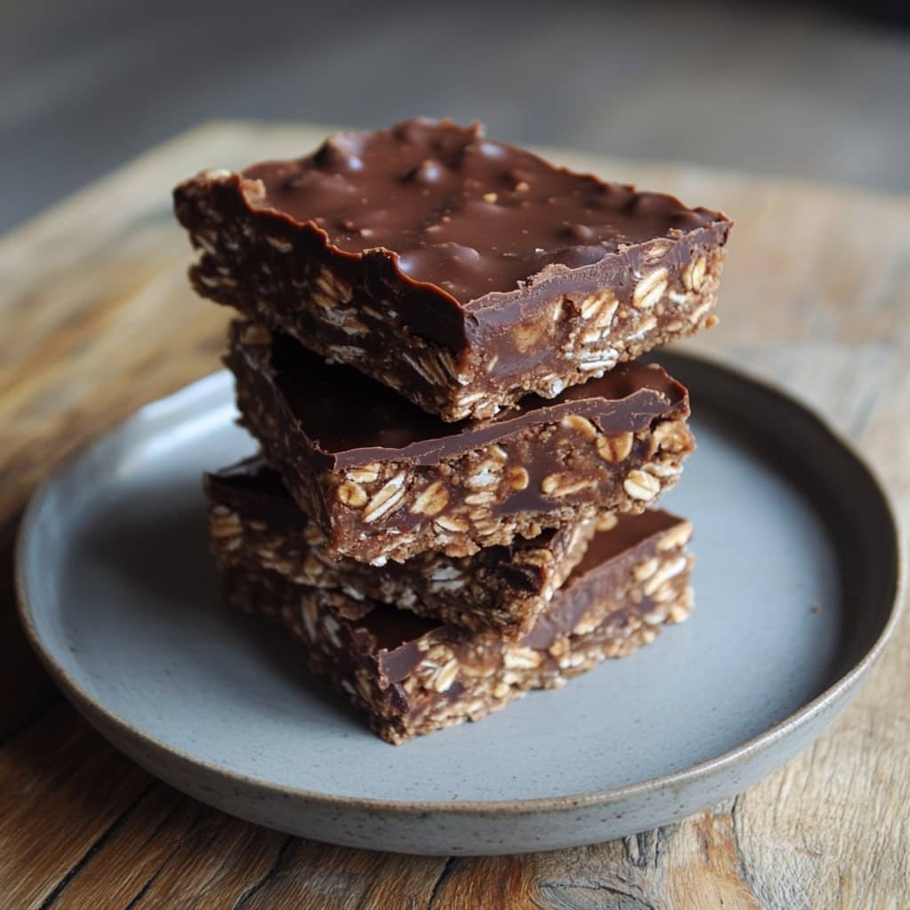 Quick & Chewy Chocolate PB Oat Bars