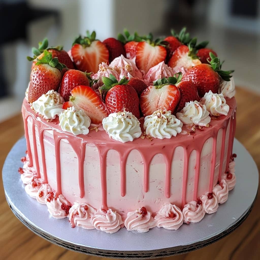 Strawberry Explosion Cake