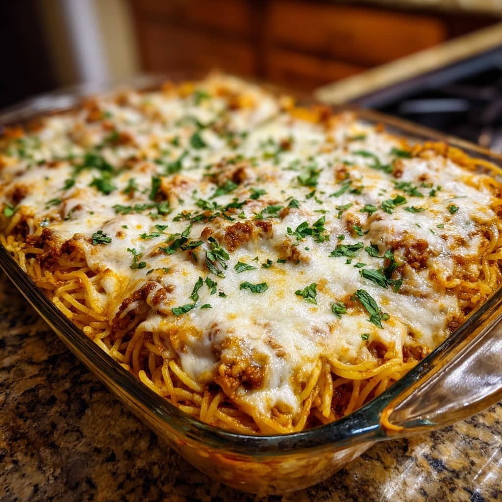 Baked Million Dollar Spaghetti Casserole