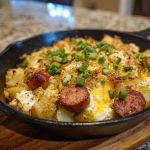 Cheesy Ranch Potatoes and Smoked Sausage