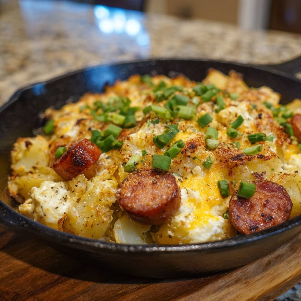 Cheesy Ranch Potatoes and Smoked Sausage