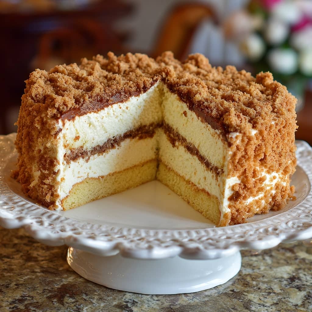 Classic Vanilla Coffee Cake with Brown Sugar Crumble