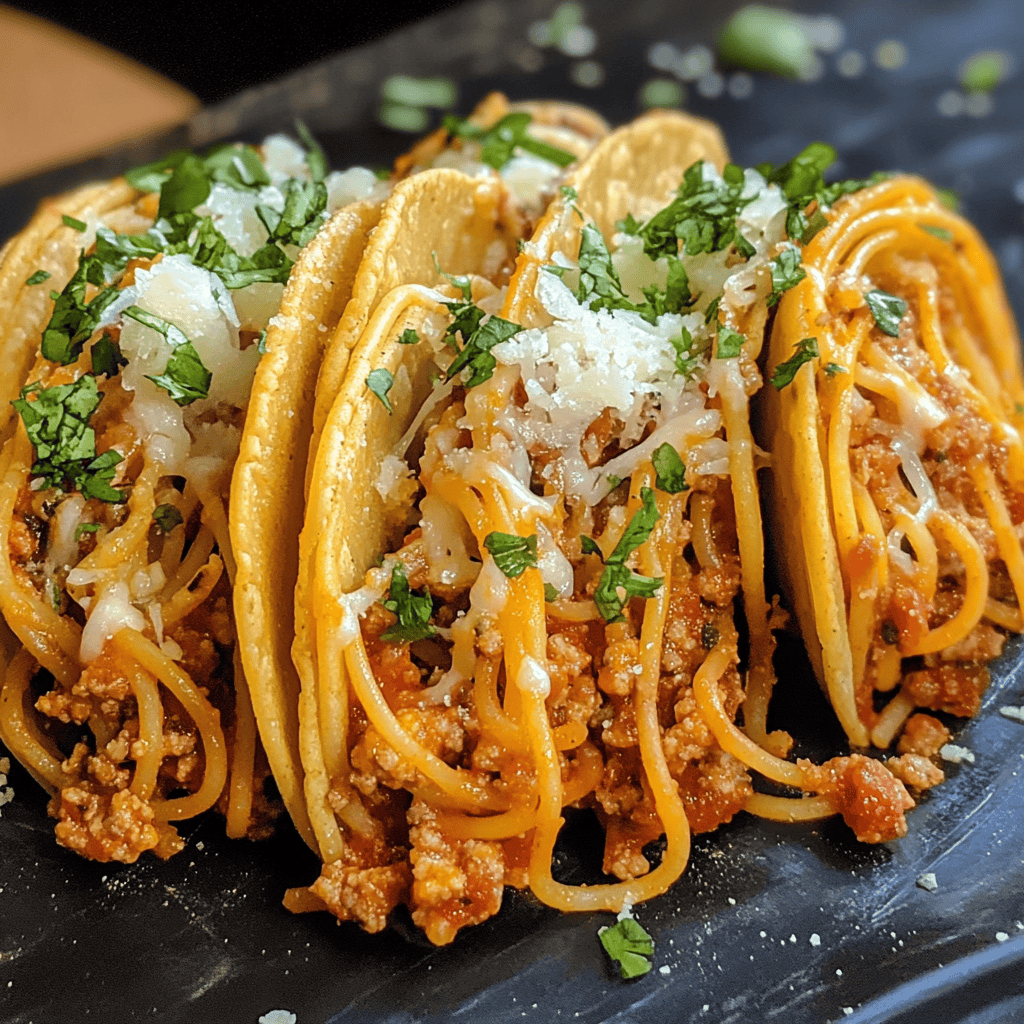 Crispy Spaghetti Tacos