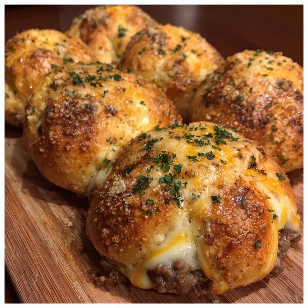 Garlic Parmesan Cheeseburger Bombs