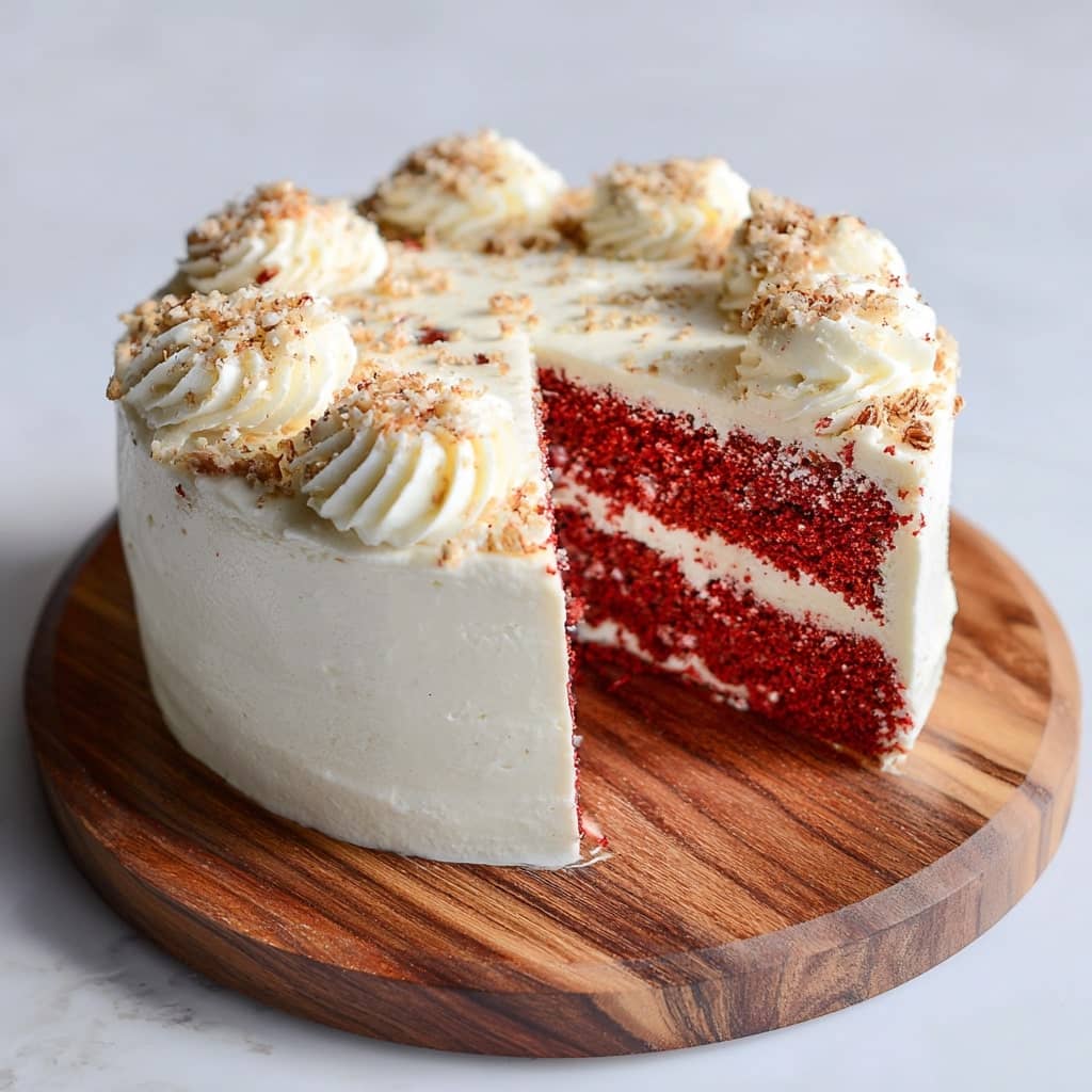 Red Velvet Cake with Fluffy Vanilla Frosting