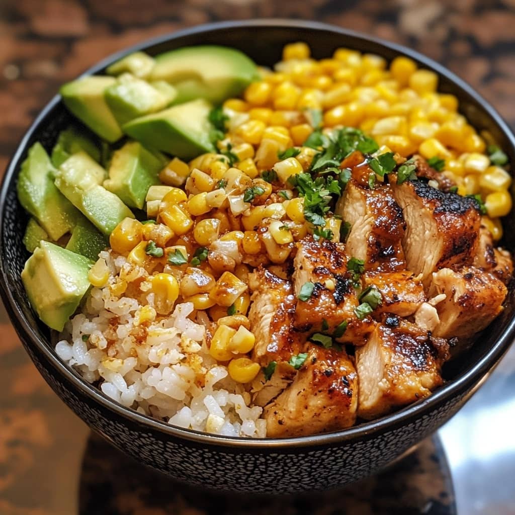 Street Corn Chicken Rice Bowl