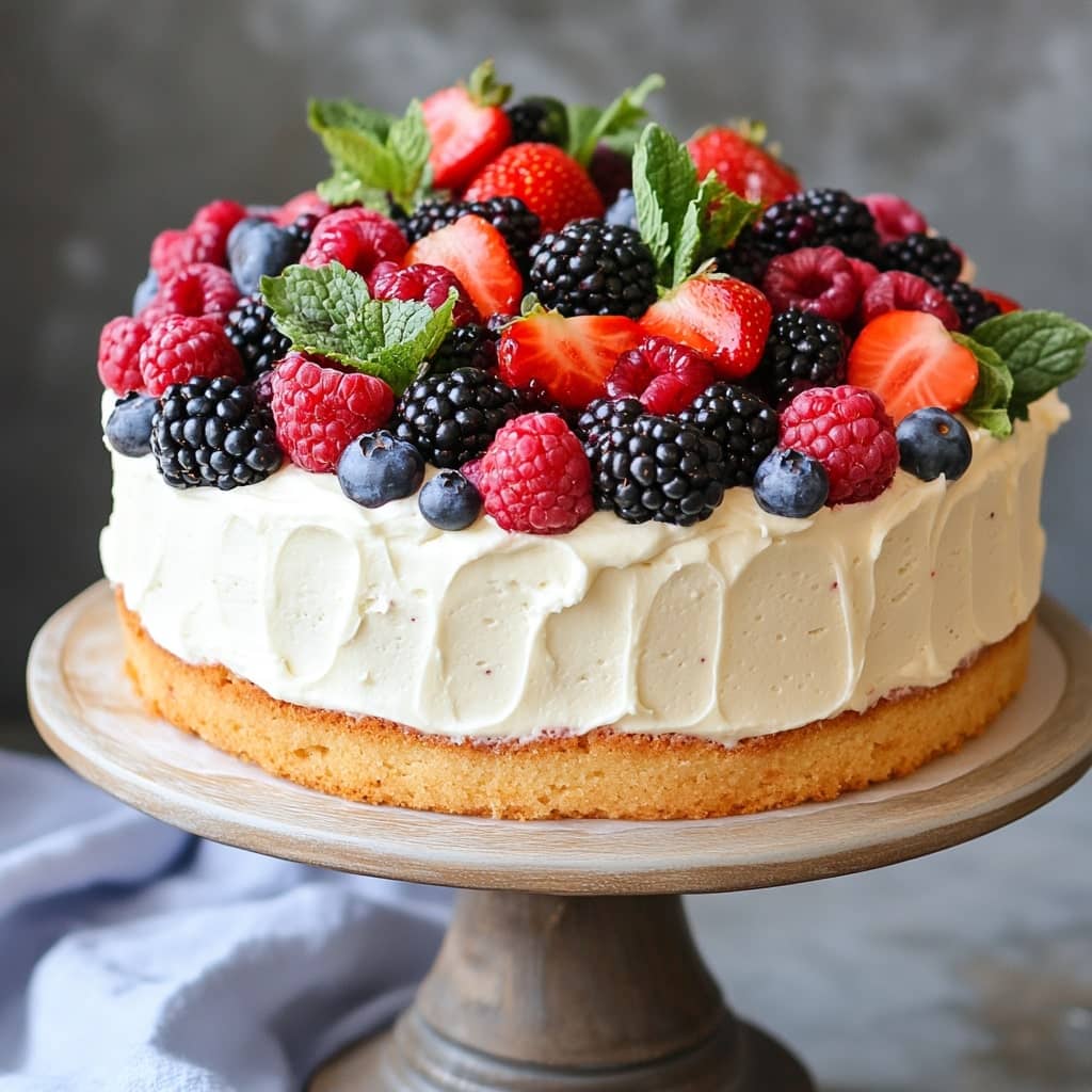 Summer Berry Poke Cake