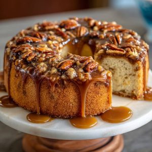 sticky Caramel Pecan Cake