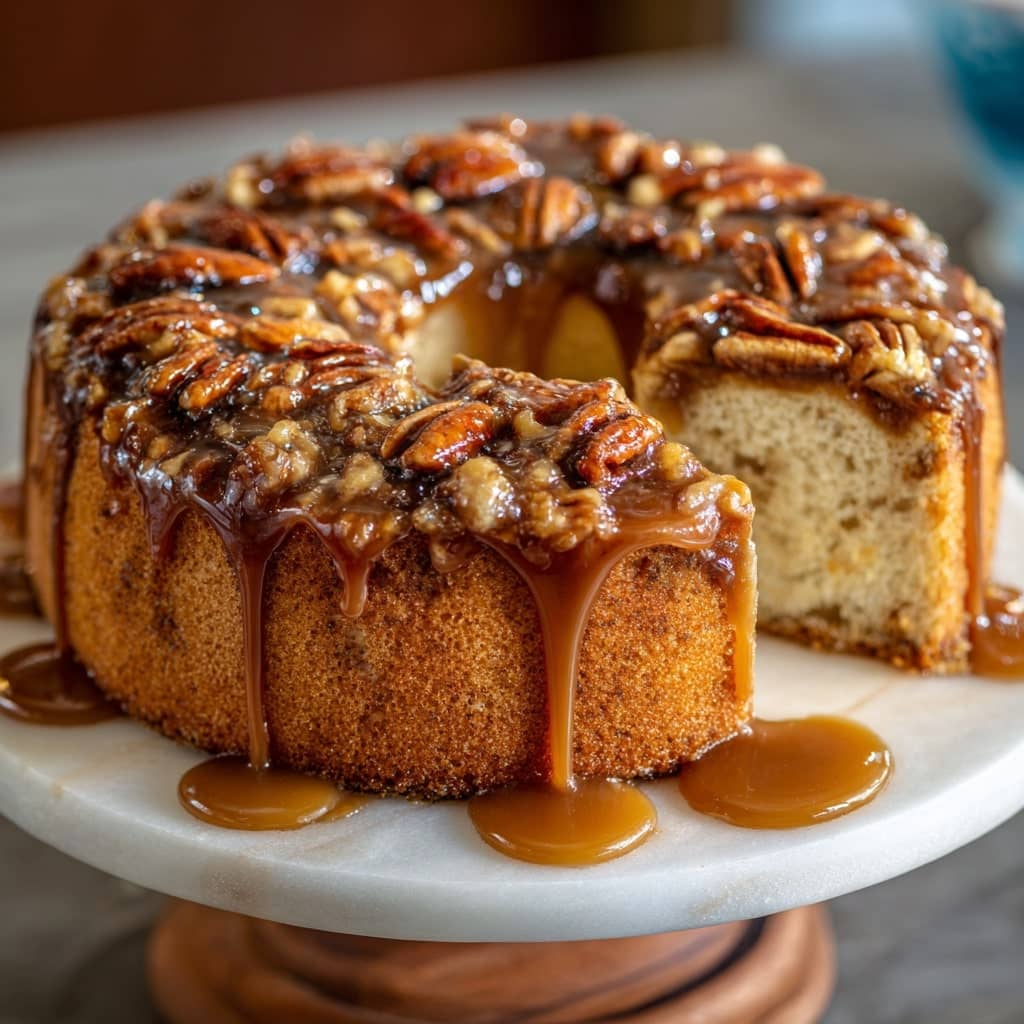 sticky Caramel Pecan Cake