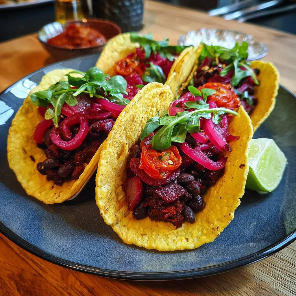 Beetroot & Black Bean Tacos