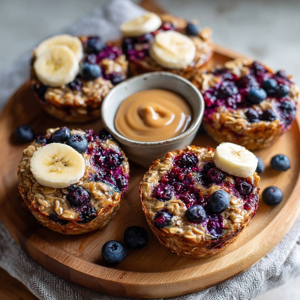 Blueberry Banana Baked Oatmeal Cups