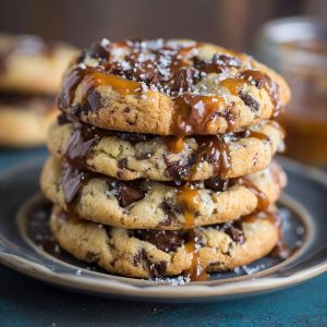 Caramel Stuffed Chocolate Chip Cookies
