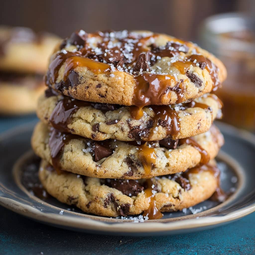 Caramel Stuffed Chocolate Chip Cookies