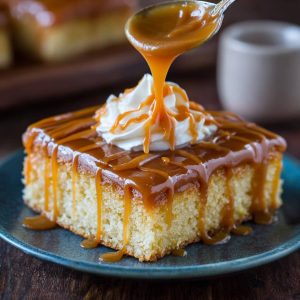 Easy Caramel Sheet Cake