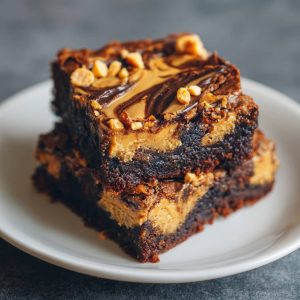 Fudgy Peanut Butter Brownies
