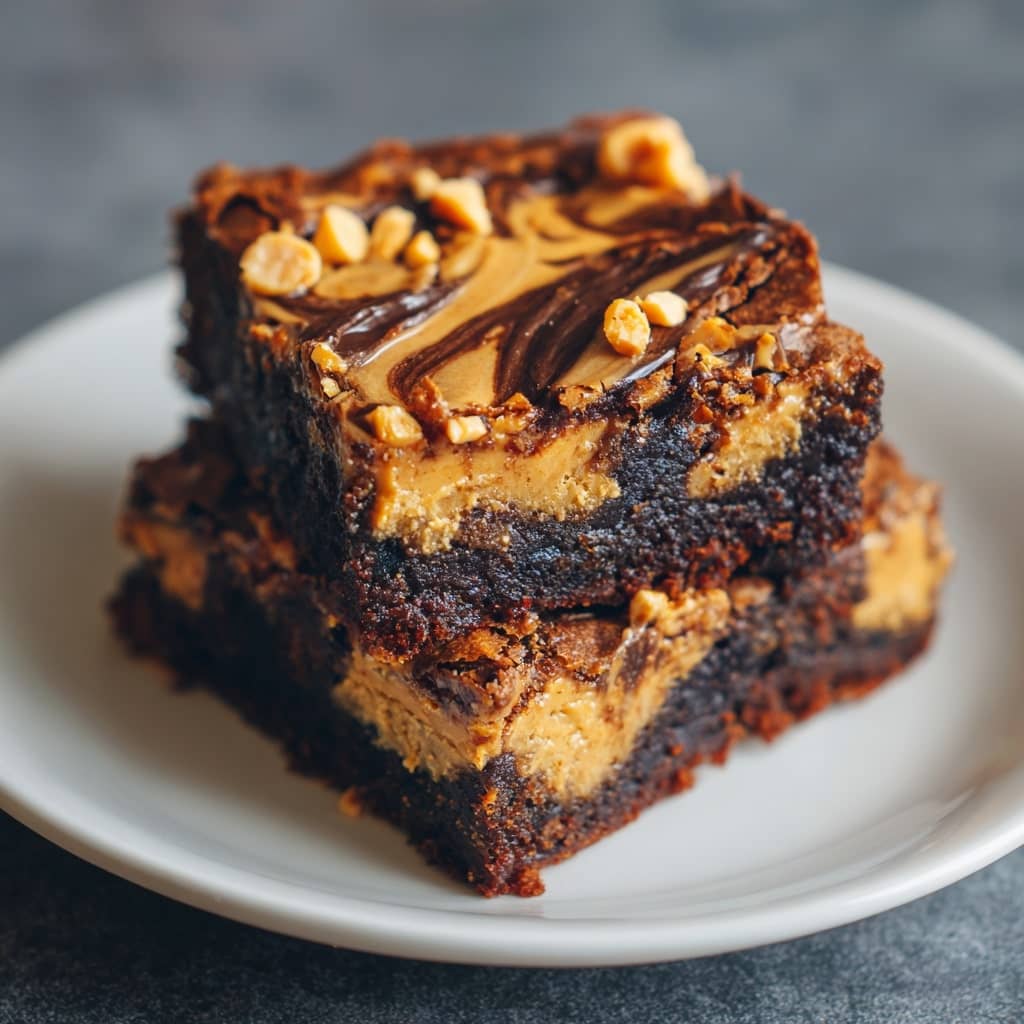 Fudgy Peanut Butter Brownies