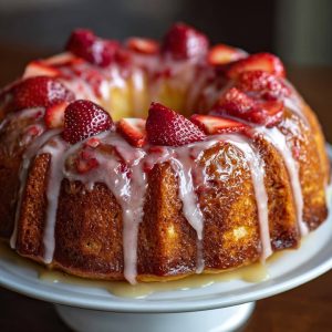 Glazed Strawberry Bundt Cake